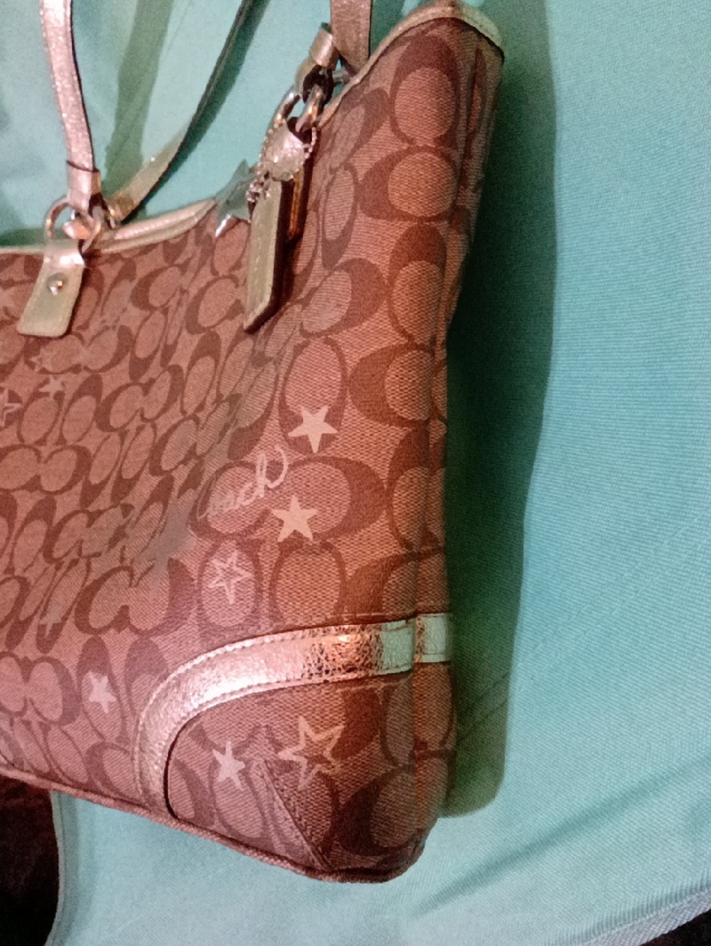 Coach Heritage Signature Star Print Shldr Tote Bag Creed-A2276-F18853 - Picture 3 of 13